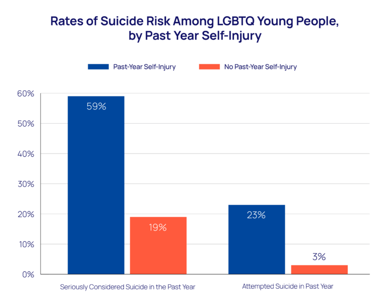 LGBTQ+ Youth Self-Injury & Suicide Attempt Statistics